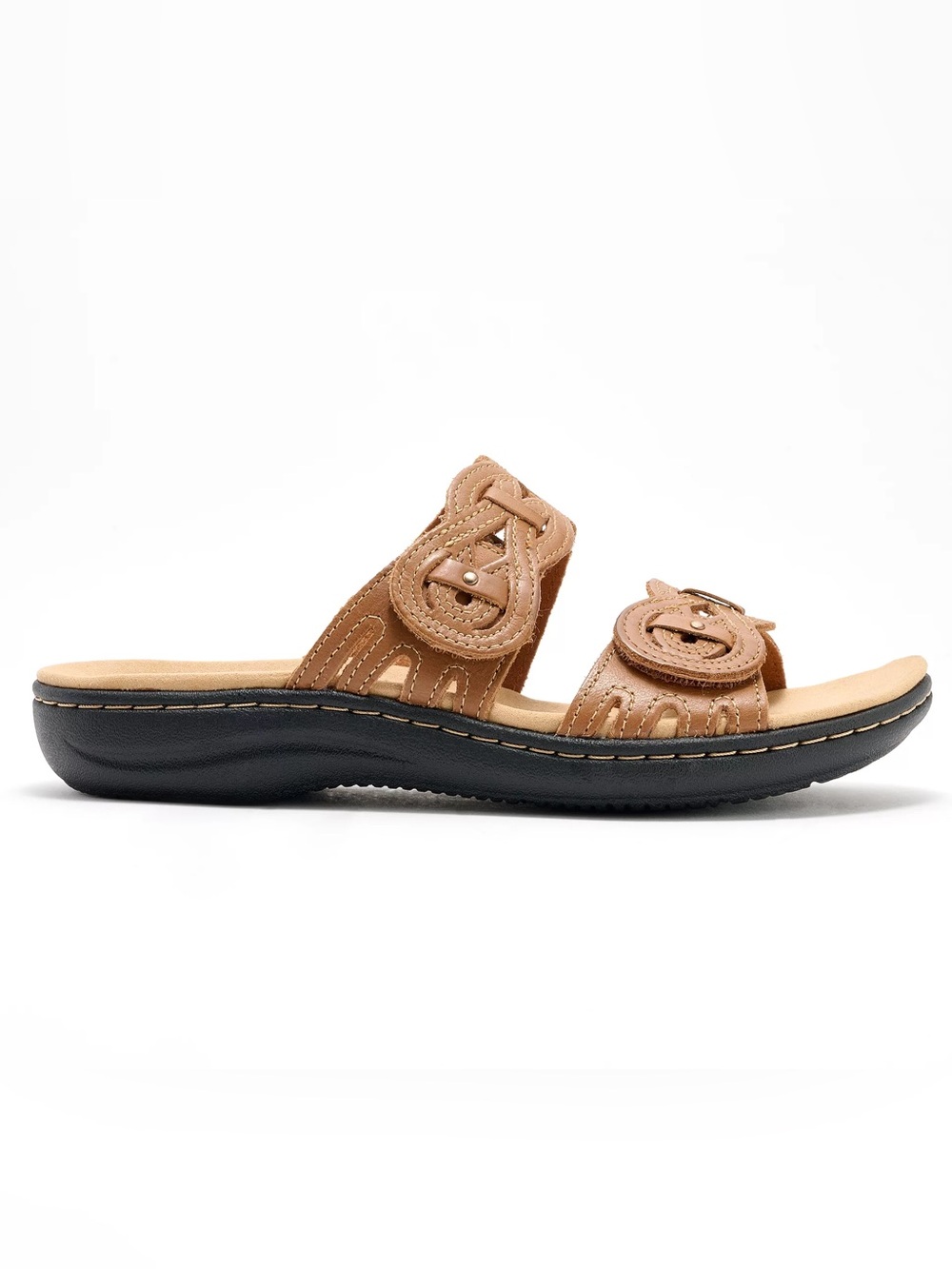 Clarks Laurieann Dusk sandals textured leather strap adjustable fit size 10M